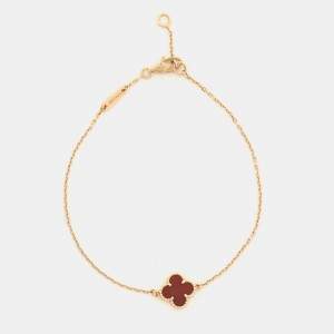 مملوكة مسبقًا Van Cleef & Arpels Sweet Alhambra Carnelian 18k Rose Gold Bracelet