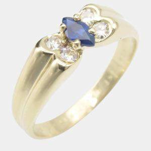 Van Cleef & Arpels 18K Yellow Gold and Diamond Ring EU 51