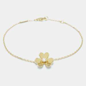 Van Cleef & Arpels 18K Yellow Gold and Diamond Frivole Chain Bracelet