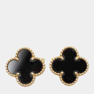 Van Cleef & Arpels Vintage Alhambra Onyx Earrings 