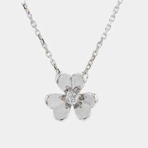 Van Cleef & Arpels 18K White Gold Frivole Pendant Mini Model Size Mini 