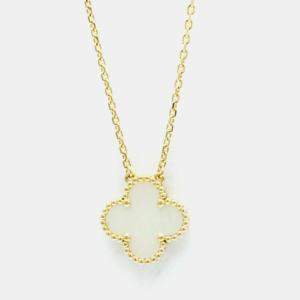 Van Cleef & Arpels 18K Yellow Gold, Mother of Pearl Vintage Alhambra Necklace