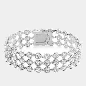Van Cleef & Arpels 18K White Gold Full Diamond Palmyre  Bracelet