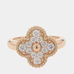 Van Cleef & Arpels  18K Pink Gold Vintage Alhambra Ring EU 53