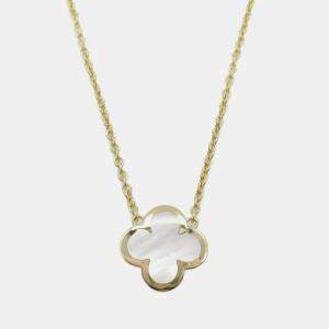 Van Cleef & Arpels 18K Yellow Gold and Mother of Pearl Pure Alhambra Pendant Necklace