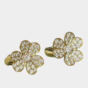 Van Cleef & Arpels Frivole Earrings Yellow Gold Full Diamond