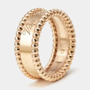 Van Cleef & Arpels Perlée 18k Rose Gold Ring Size 52