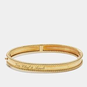 Pre Owned سوار فان كليف آند اربلز بيرلي ذهب أصفر عيار 18 بالشعار مقاس ميديوم - متوسط