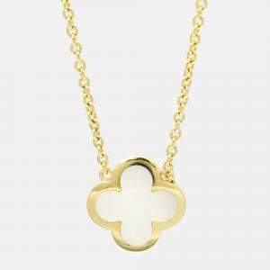 Pre Owned Van Cleef & Arpels Pure Alhambra 18K Yellow Gold and Mother of Pearl Pendant Necklace