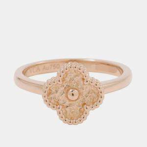 Pre Owned خاتم فان كليف أند أربلز الحمراء الجميلة سوار ذهب وردي عيار 18 مقاس EU 48