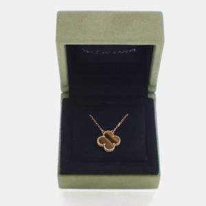 مملوكة مسبقًا Van Cleef And Arpels Tiger Eye Vintage Alhambra Pendant