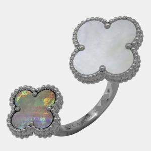مملوكة مسبقًا 18K White Gold and Mother of Pearl Magic Alhambra Between the Finger Ring