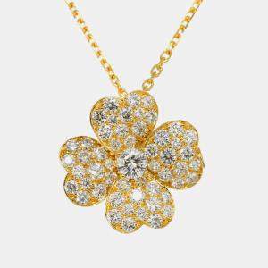 مملوكة مسبقًا Van Cleef & Arpels Cosmos Medium 18K Yellow Gold Diamond Necklace Brooch