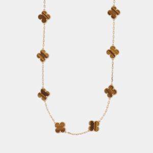 مملوكة مسبقًا Van Cleef & Arpels Vintage Alhambra 18K Yellow Gold 10 Motif Necklace