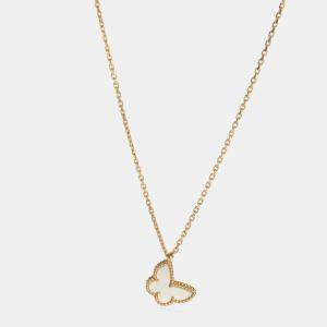 مملوكة مسبقًا Van Cleef & Arpels Butterfly Sweet Alhambra Yellow Gold, Mother of Pearl Pendant Necklace