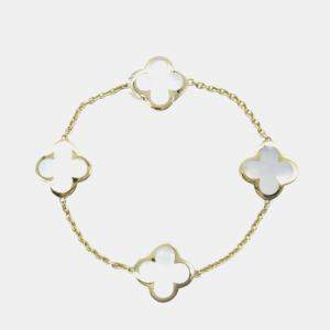 Pre Owned Van Cleef & Arpels 18K Yellow Gold and Mother of Pearl Pure Alhambra Bracelet
