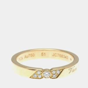 Pre Owned خاتم زفاف فان كليف آند أربلز "توجور سيغنيتشر إيتوالز" ذهب وردي عيار 18 وألماس مقاس 51