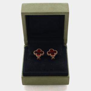 مملوكة مسبقًا Van Cleef & Arpels Carnelian Vintage Alhambra Earstuds