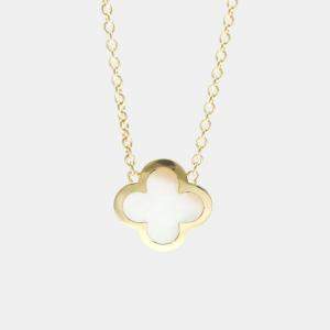 مملوكة مسبقًا Van Cleef & Arpels Pure Alhambra 18K Yellow Gold Mother Of Pearl Necklace 