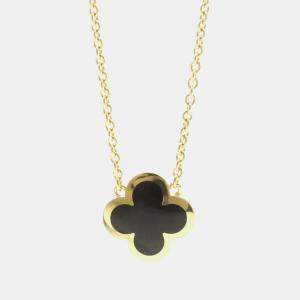 مملوكة مسبقًا Van Cleef & Arpels Pure Alhambra 18K Yellow Gold Onyx Necklace