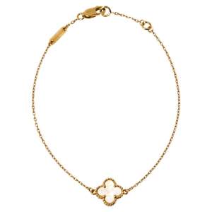 مملوكة مسبقًا Van Cleef & Arpels Sweet Alhambra Mother of Pearl 18K Yellow Gold Bracelet