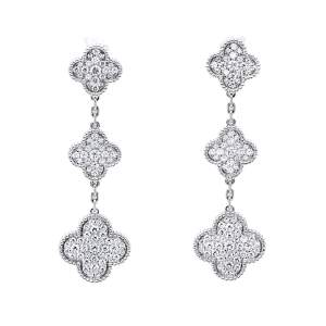 Van Cleef & Arpels Magic Alhambra Diamond 18K White Gold Earrings