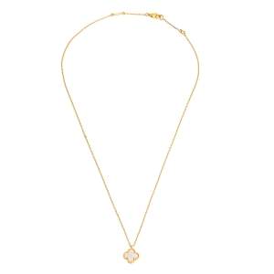 Pre Owned Van Cleef & Arpels Sweet Alhambra Mother of Pearl 18K Yellow Gold Necklace