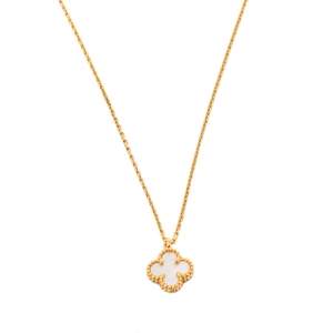 Pre Owned Van Cleef & Arpels Sweet Alhambra Mother of Pearl 18K Yellow Gold Pendant Necklace
