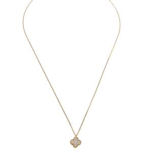 Van Cleef & Arpels Sweet Alhambra 18K Yellow Gold Mother of Pearl Pendant Necklace