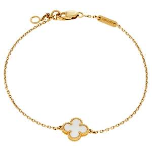 Pre Owned سوار فان كليف آند اربلز "سويت ألهامبرا" صدف وذهب أصفر عيار 18