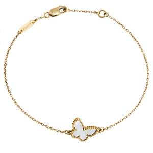 Pre Owned سوار فان كليف أند آربيلز سويت ألهامبرا ذهب أفر عيار 18 فراشة صدف