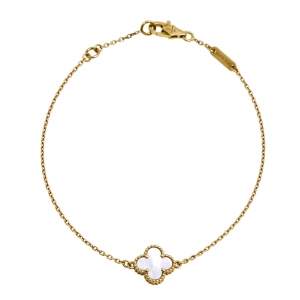 Pre Owned سوار فان كليف آند اربلز "سويت ألهامبرا" صدف وذهب أصفر عيار 18