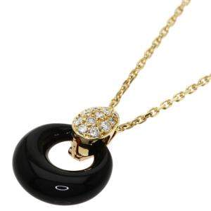 Van Cleef & Arpels Angelic 18K Yellow Gold Diamond Onyx Necklace