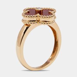 مملوكة مسبقًا خاتم فان كليف أند آربلز فينتدج ألامبرا كارنيليان ذهب أصفر عيار 18 مقاس 54