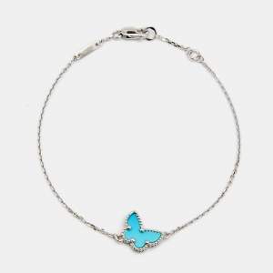 مملوكة مسبقًا سوار فان كليف أند آربلز سويت ألامبرا فراشة تركواز ذهب أبيض عيار 18 