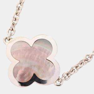 Pre Owned Van Cleef & Arpels Pure Alhambra 18K White Gold Mother of Pearl Necklace