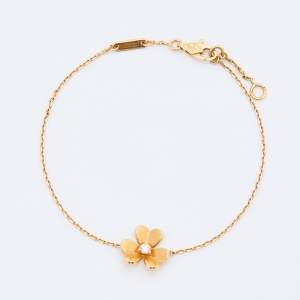 Pre Owned Van Cleef & Arpels Frivole Diamond 18k Yellow Gold Bracelet