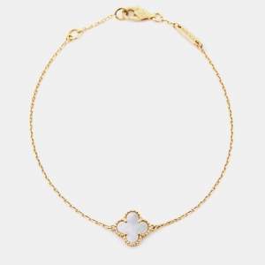 Van Cleef & Arpels Sweet Alhambra Mother of Pearl 18k Yellow Gold Bracelet