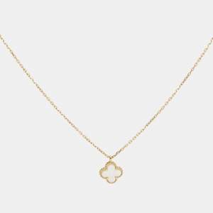 مملوكة مسبقًا Van Cleef & Arpels Sweet Alhambra Mother of Pearl 18k Yellow Gold Necklace