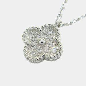 Van Cleef & Arpels 18K White Gold Sweet Alhambra Diamond necklace