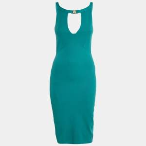 Versace Collection Blue Jersey Sleeveless Short Dress M