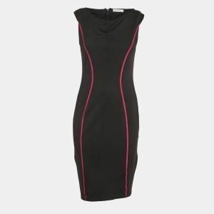 Pre Owned Versace Collection Black Contrast Trim Jersey Bodycon Dress M