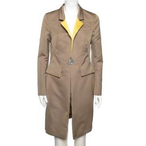 Versace Collection Beige Knit Medusa Embossed Hook Coat M