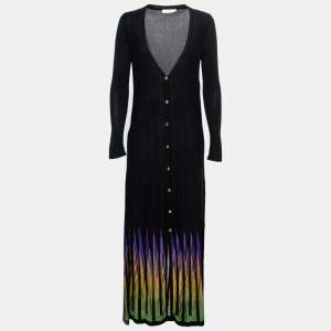 Versace Collection Black Knit Cardigan Dress M