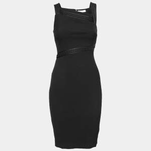 Versace Collection Black Crepe Asymmetric Neckline Mini Dress S