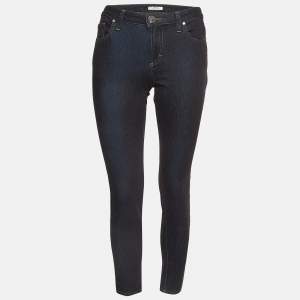 Versace Collection Navy Blue Denim Pocket Embellished Jeans M Waist 28"