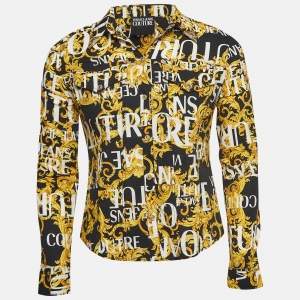 Versace Jeans Couture Black Baroque Printed Cotton Shirt L