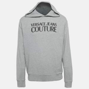 Pre Owned Versace Jeans Couture Grey Logo Applique Cotton Knit Sweatshirt L