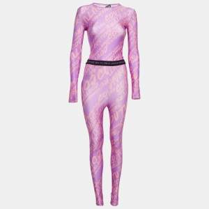 Pre Owned Versace Jeans Couture Purple Printed Jersey Set S
