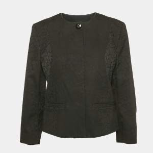 Versace Jeans Black Jacquard Button Front Jacket M